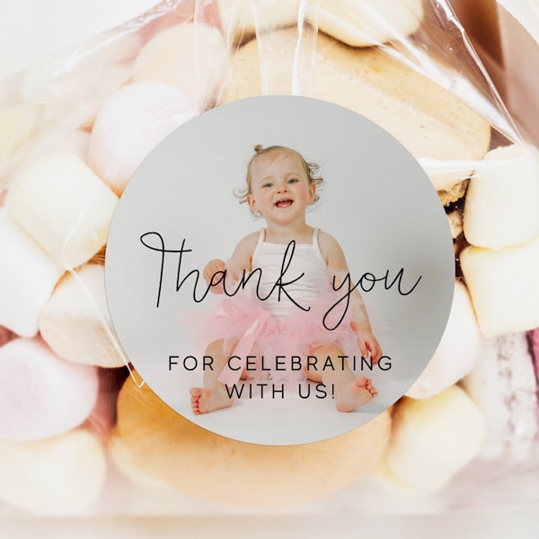 Editable Thank You Tag Birthday Party Favor Tag Photo Birthday Tag Thank You Party Favor Tag Instant Download Digital Editable DIY Z18