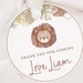 Printable Lion Thank You Tag Template, Safari Jungle Boho Gold Leaf ...