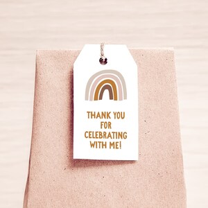 Editable Rainbow Favor Tag, Rainbow Gift Tags, Rainbow Thank You Tags, Boho Rainbow Party Decorations, Instant Download Printable Tags Z1