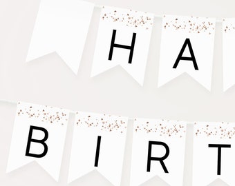 Happy Birthday Banner Template INSTANT DOWNLOAD Printable Party Bunting, Editable DIY Party Sign Decor, First Birthday Party Decoration Z4