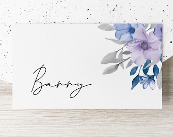 Wedding Place Cards, Printable Place Card, Digital Download, Floral Place Cards, Instant Download, Wedding Name Place Card Template WED22