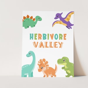 Dinosaur Birthday Party Sign, Herbivore Valley Food Table Sign Printable Dinosaur Safari Instant Download Editable Dino Party Sign DIY Z306