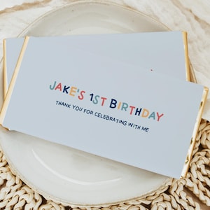 Chocolate Wrapper Template, Rainbow Candy Wrapper Label, Editable Birthday Party Chocolate Wrapper Instant Download Party Decorations Z72