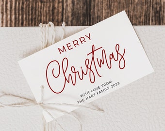 Holiday Gift Tag Template Printable Minimalist Favor Tag Editable Christmas Tag Personalize Instant Download Templett 3.5x2 Favor Gift Tags