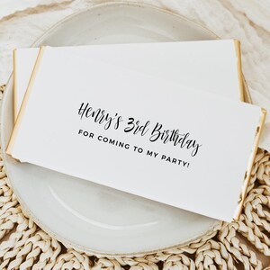 Chocolate Wrapper Template, Minimalist Candy Wrapper Label, Editable Birthday Party Chocolate Wrapper Instant Download Party Decorations Z45