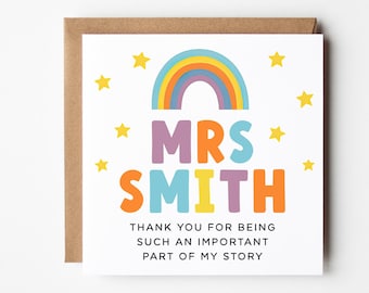 Thank You Card, For Being Part of My Story Appreciation DIY Personalised Rainbow For Best Friend Mentor Teacher End School Instant Download