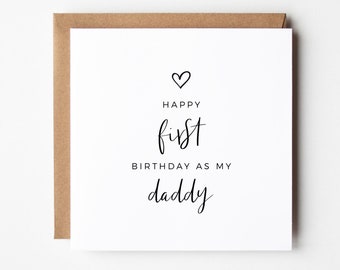 First Birthday As My Daddy Card, Customised Birthday Card for Dad, New Dad Gift, Greeting Card, Birthday Card For Him, Printable Dad Card