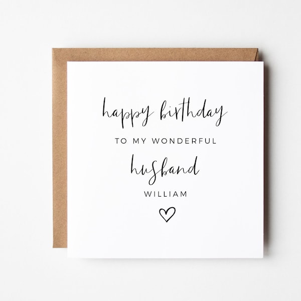 Husband Birthday Card, Customisable Birthday Card, Happy Birthday Card for Him, Greeting Card, Printable Hubby Birthday Card