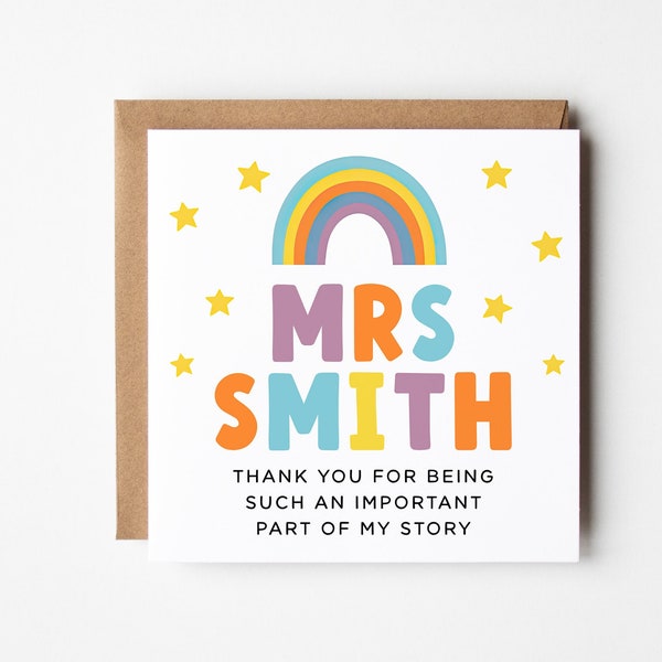 Thank You Card, For Being Part of My Story Appreciation DIY Personalised Rainbow For Best Friend Mentor Teacher End School Instant Download