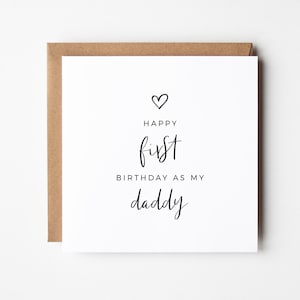 Eerste verjaardag als mijn papa-kaart, aangepaste verjaardagskaart voor papa, nieuwe papa cadeau, wenskaart, verjaardagskaart voor hem, afdrukbare papa-kaart