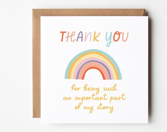 Rainbow Thank You Card, For Being Part of My Story Personalised DIY Best Friend Mentor Teacher End Term Gift Instant Download Appreciation