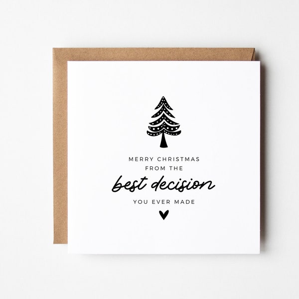 Merry Christmas From The Best Decision You Ever Made Editable Card for Partner, Husband Wife Funny Joke Instant Download Square Template