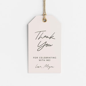 Editable Favor Tag Blush Pink Gift Tags Pink Thank You Tags Pastel Pink Girl Party Decorations Instant Download Printable Template DIY Z22