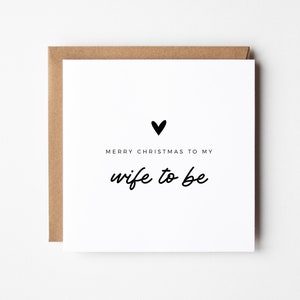 Cartão de feliz Natal para futura esposa, nota romântica editável namorada, download personalizado do noivo futura esposa elegante quadrado para impressão