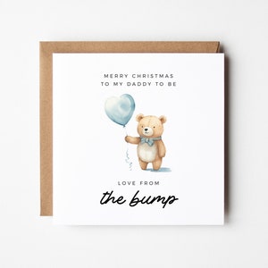 Feliz Navidad papá para ser tarjeta, de la descarga instantánea imprimible de la tarjeta Bump, saludo de Navidad doblado cuadrado, tarjeta de Navidad del futuro padre