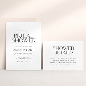 Minimalist Bridal Shower Invitation Template Bundle Modern Bridal Shower Invite Editable Bridal Invite Modern Bridal Shower Printable WED19