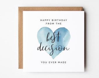 Funny Birthday Card, Personalised Joke Card Boyfriend Girlfriend DIY Printable Instant Download Folded Card Husband Wife Humor Best Decision