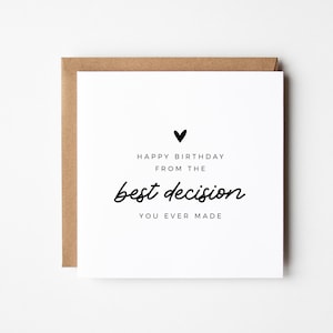 Cartão de aniversário engraçado, cartão de piada personalizado, namorado, namorada, faça você mesmo, download instantâneo, cartão dobrado, marido, esposa, humor, melhor decisão