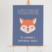 Woodland Fox Birthday Welcome Sign, Boys Party Instant Download ...