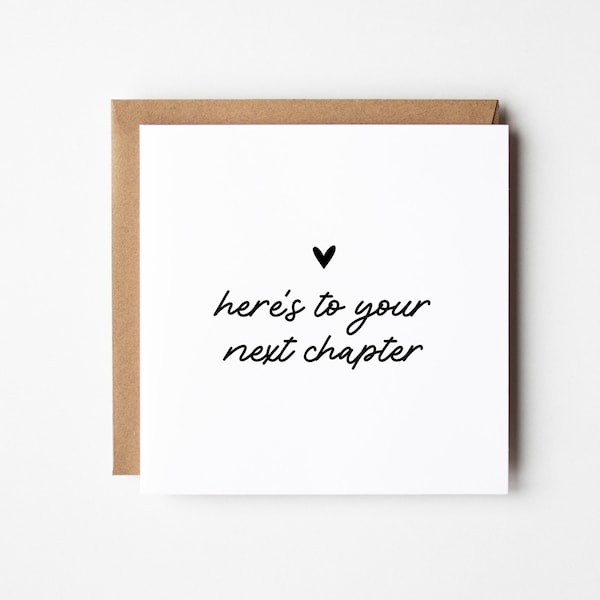Good Luck Card, Personalised New Chapter Greeting Card Printable Instant Download DIY Folded Card Modern New Job Colleague Farewell Note