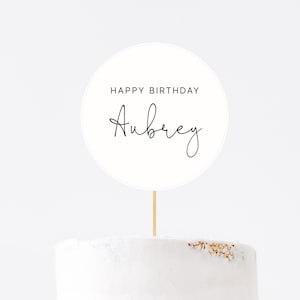 Bearbeitbare Cake Toppers, einfache druckbare Cake Topper Vorlage, Sofort Download Geburtstag oder Baby Shower, DIY bearbeitbare Minimal Party Decor Z15