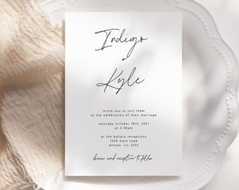 Elegant Wedding Invitation Template Download Printable Wedding Invite Modern Simple Wedding Invitation Templett Editable DIY Wedding WED13