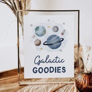 Galactic Goodies Space Party Sign Outer Space Birthday Sign Astronaut Galaxy Party Decor Favors Table Dessert Snack Sign Printable DIY Z292