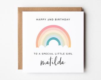 Birthday Card for Little Girl - Rainbow Editable Personalized DIY Printable Instant Download for Daughter Niece, Sister 1st 2nd 3rd Birthday