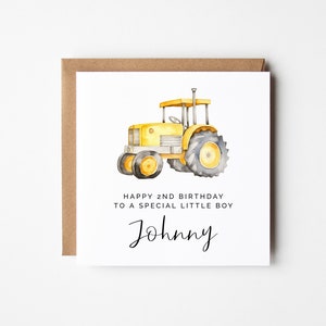 Joyeux 1er anniversaire à un petit garçon spécial, 1ère 2e 3e carte pour garçon, jolie carte de voeux pour tracteur de construction, anniversaire à imprimer