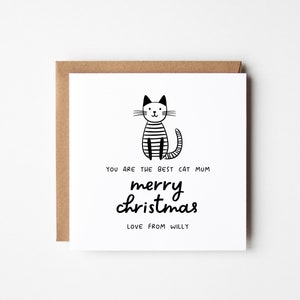 Carte de Noël de chat, Joyeux Noël modifiable, personnalisé bricolage imprimable, téléchargement instantané pour maman maman chat, voeux de vacances chaton