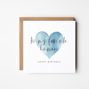Personalisierte Geburtstagskarte, druckbare Grußkarte DIY Klappkarte Modernes Aquarell Herz Sofort Download Für Ihn Freund Mann Frau