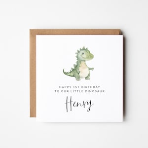 Jungen 1. Geburtstag T-Rex Karte, bearbeitbare Dinosaurier DIY personalisierte quadratische Gruß, sofortiger Download Kinder Jurassic Aquarell Trex Karte