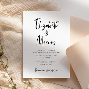 Minimalist Wedding Invitation Template Wedding Invitation Template Download Editable Modern Wedding Invite Instant Download DIY WED50