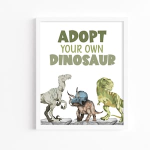 Adopt a Dinosaur Birthday Party Table Sign, Editable Template Printable Instant Download Kids Jurassic Party T-Rex Triceratops 8x10 Z304