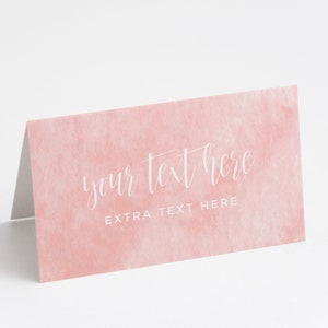 Editable Food Labels, Pink Watercolor Food Label Place Card Template, Tent Card Escort Card Printable Birthday Party Buffet Table Signs Z58