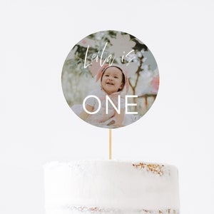 Bearbeitbare Cake Toppers, Foto druckbare Cake Topper Vorlage, Sofort Download Geburtstag oder Baby Shower, DIY bearbeitbare Minimal Party Decor Z11