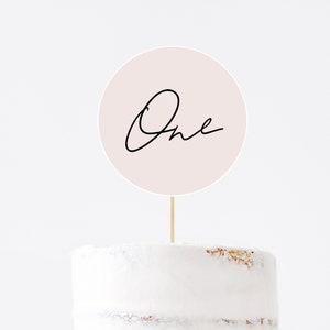 Bearbeitbare Cake Toppers, Cake Topper Vorlage, Sofort Download Geburtstag oder Baby Shower, DIY bearbeitbare Minimal Party Decor Z22