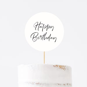 Bearbeitbare Cake Toppers, einfache druckbare Cake Topper Vorlage, sofortiger Download Geburtstag oder Baby Shower, DIY bearbeitbare Minimal Party Decor Z60
