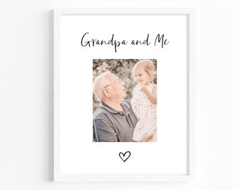 Personalised Grandpa and Me Print, Grandad Photo Gift Template, Printable Grandparent Photo Gift, Editable Father Photo Art Instant Download