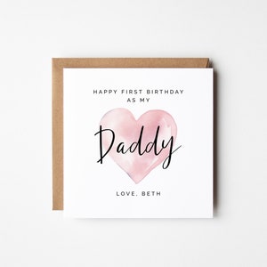Erster Geburtstag als mein Daddy Karte, personalisierte Geburtstagskarte für Papa, neuer Papa Geschenk, Grußkarte, Geburtstagskarte für ihn, druckbare Papa Karte