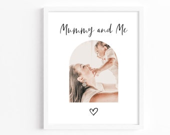 Impressão personalizada de mamãe e eu, modelo de presente com foto para o dia das mães, presente com foto para aniversário da mamãe para impressão, arte fotográfica editável para mamãe, download instantâneo