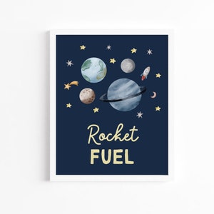 Cohete combustible espacio fiesta signo espacio exterior cumpleaños signo astronauta galaxia fiesta decoración bebidas mesa snacks signo planeta imprimible niño fiesta Z292