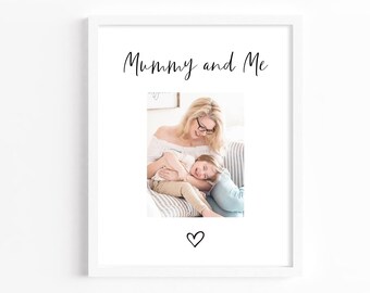 Impressão personalizada de mamãe e eu, modelo de presente com foto para o dia das mães, presente com foto para aniversário da mamãe para impressão, arte fotográfica editável para mamãe, download instantâneo