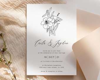 Printable Wedding Invitation Template Printable Editable Wedding Invite Template Wedding Invitation Download Edit With Templett DIY WED49