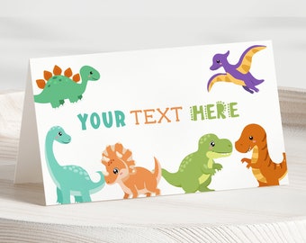 Editable Dinosaur Food Cards, T-rex Buffet Label Dino Birthday Place Card Template Food Labels Dinosaur Table Card Printable Party Z306