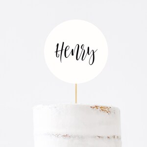 Bearbeitbare Cake Toppers, einfache druckbare Cake Topper Vorlage, sofortiger Download Geburtstag oder Baby Shower, DIY bearbeitbare Minimal Party Decor Z45