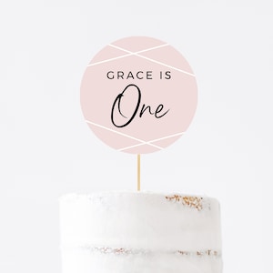 Bearbeitbare Cake Toppers, Cake Topper Vorlage, Sofort Download Geburtstag oder Baby Shower, DIY bearbeitbare Minimal Party Decor Z79
