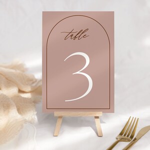 Modern Wedding Table Number Template, Minimalist Table Numbers, Arch Printable Table Numbers, DIY Printable Instant Download Templett WED34