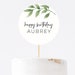 Editable Cake Toppers, Leaf Printable Cake Topper Template, Instant ...
