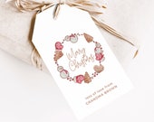 Merry Christmas Tag Christmas Script Tag Holiday Gift Tag Template Editable Templett Christmas Gingerbread Favor Tags Printable Xmas Tags